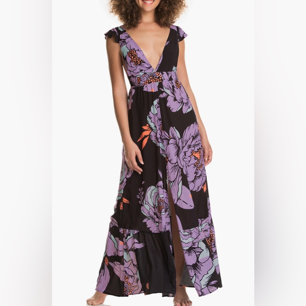 Purple Floral Maaji Queen Glowy Maxy Dress | Sz L